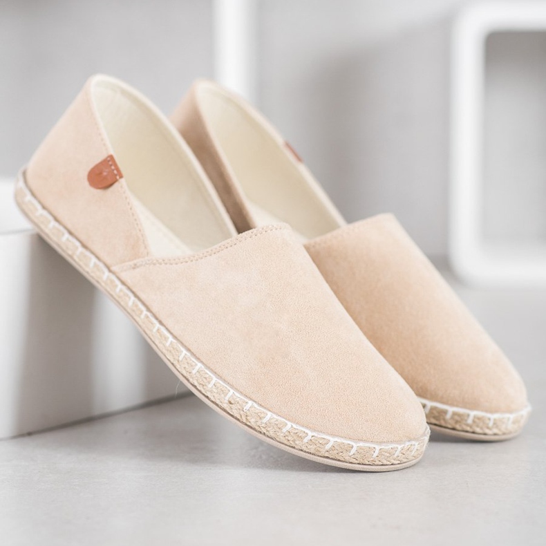 SHELOVET Beige Espadrilles zum Hineinschlüpfen 2