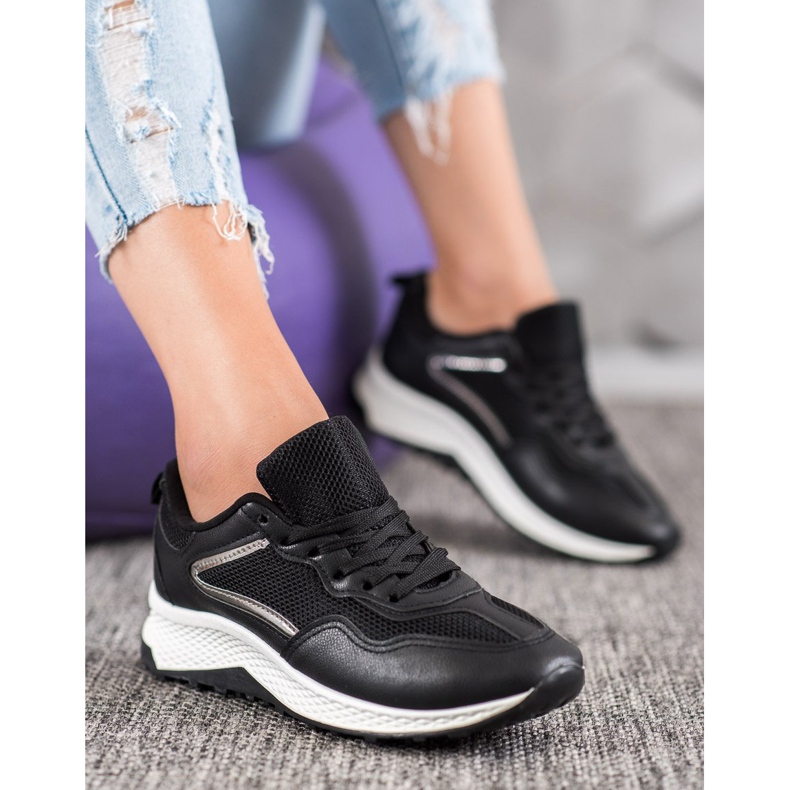 SHELOVET Klassische schwarze Turnschuhe grau 1