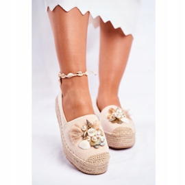 PS1 Espadrilles für Damen auf Beige Denver Linen Platform 2