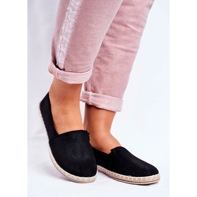NEWS Schwarze Slip-On-Espadrilles für Damen 1