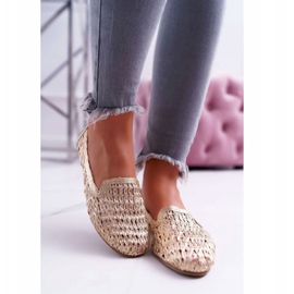 Damen Ballerinas Lu Boo geflochten Golden 4Ever 2