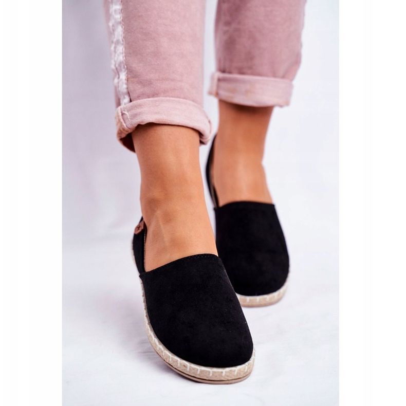 NEWS Schwarze Slip-On-Espadrilles für Damen 2