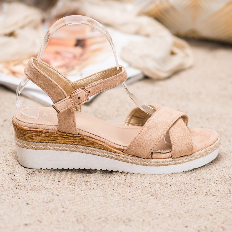 Small Swan Keilsandalen mit Glitzer braun 1