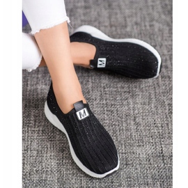 SHELOVET Schwarze Schuhe mit Kristallen 2