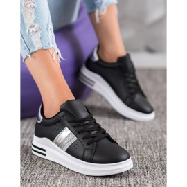 SHELOVET Turnschuhe aus Öko-Leder schwarz 1