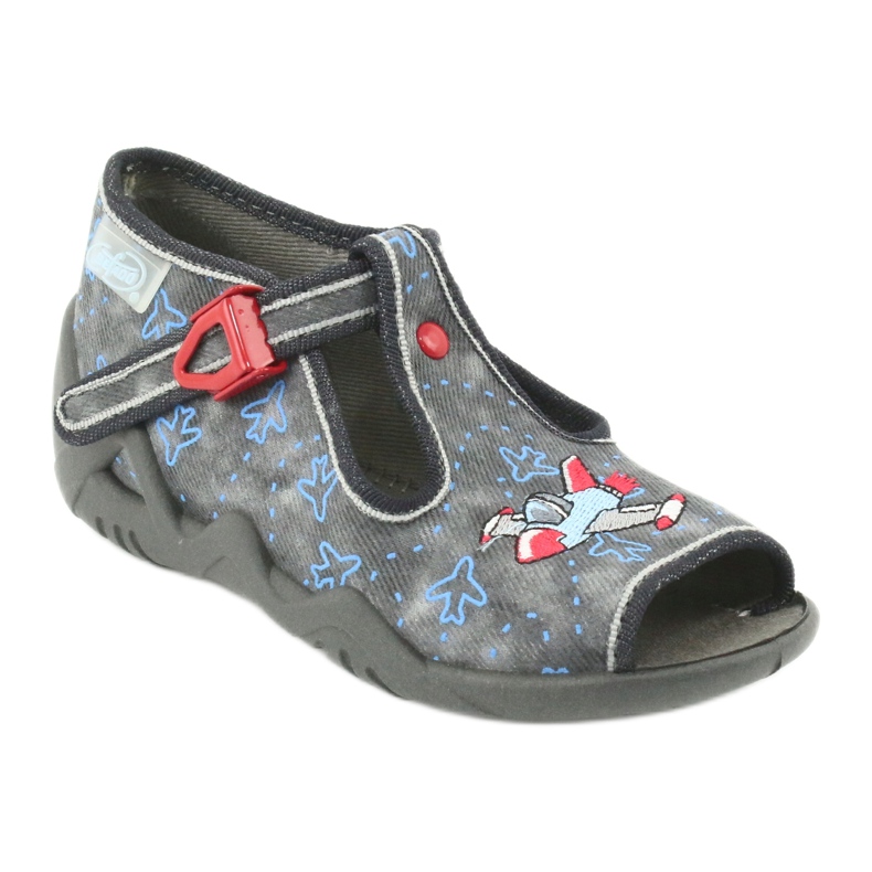 Befado Kinderschuhe 217P099 rot blau grau 2