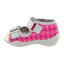 Befado gelbe Kinderschuhe 342P008 rosa grau 1
