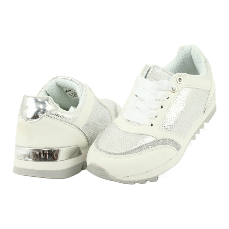 American Club Frauen Sportschuhe 16355 Weiß/Silber grau 3