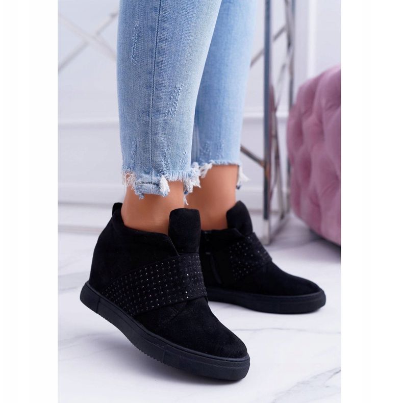 Sneakers für Damen Schwarz Lu Boo Pailletten PinkSugar 1