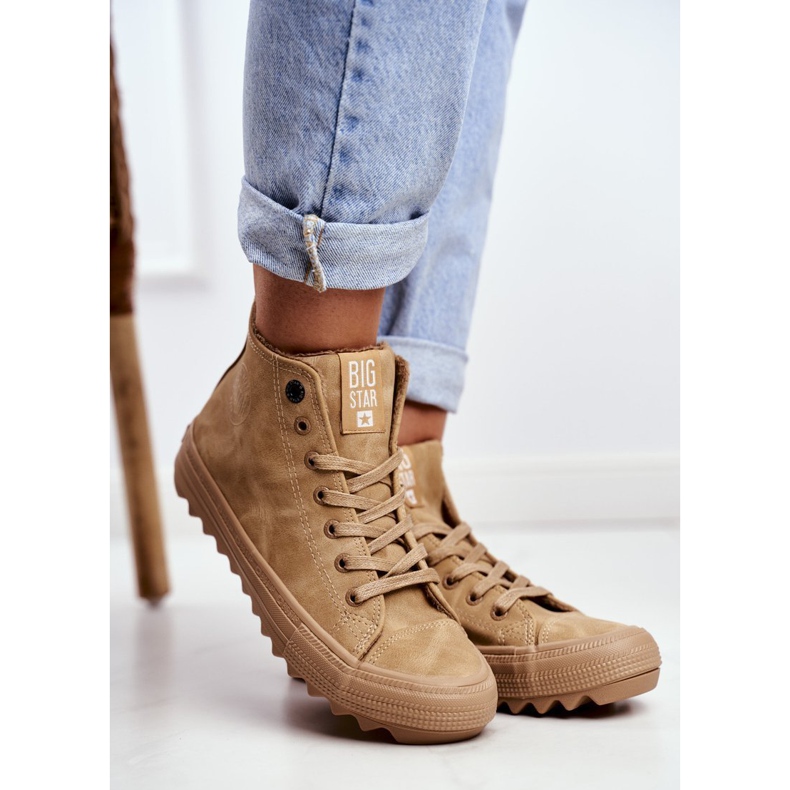 Damen Sneaker Big Star High Warm Camel GG274072 braun 1