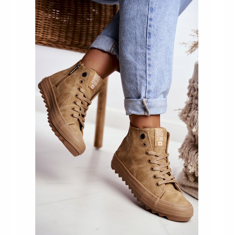 Damen Sneaker Big Star High Warm Camel GG274072 braun 2