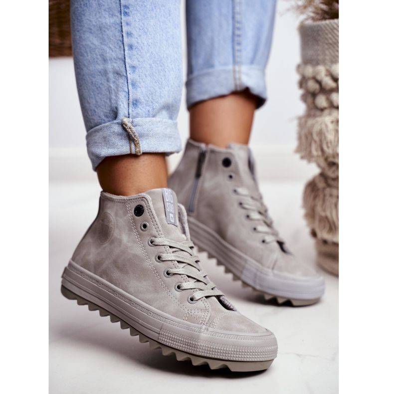 Damen Sneaker Big Star High Warm Grau GG274070 2