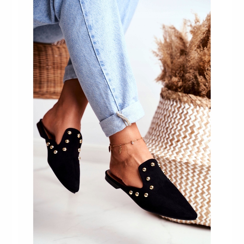 Lu Boo Damen Schwarz Wildleder Sandalen Seniorita 2