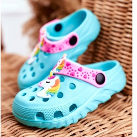 Bona Kinderhausschuhe Foam Crocs Blue Unicorn Lily violett blau 1