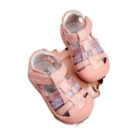 Apawwa Kindersandalen mit Klettverschluss Glitzer Pink Ontario rosa grau 2