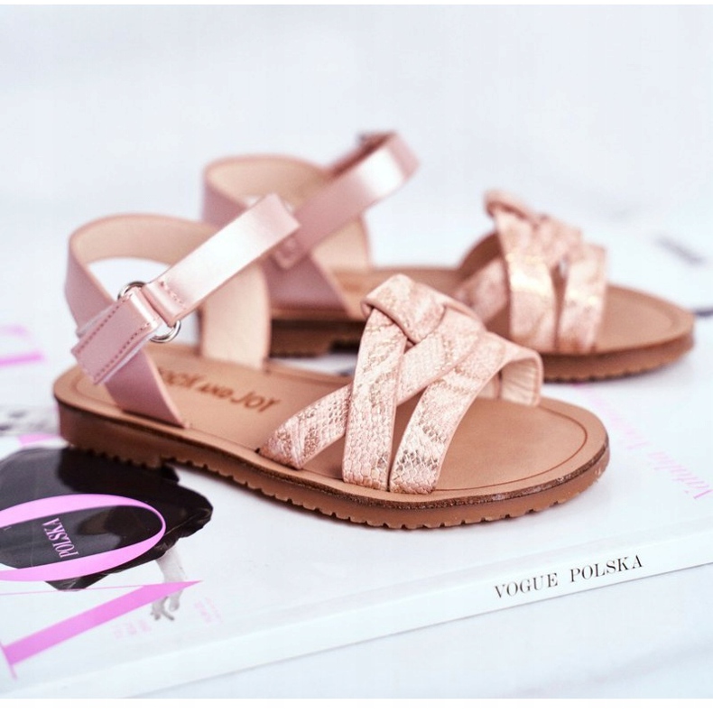 FRROCK Kindersandalen mit Klettverschluss für Mädchen Pink Lilo rosa gelb 3