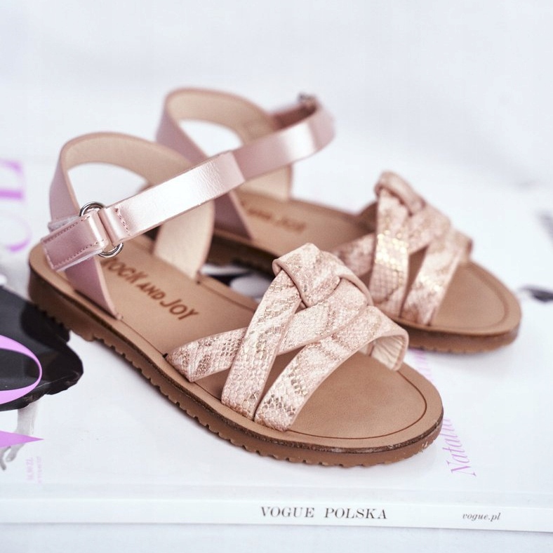 FRROCK Kindersandalen mit Klettverschluss für Mädchen Pink Lilo rosa gelb 1