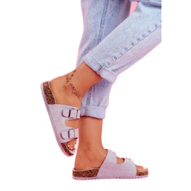 EVE Damenhausschuhe aus Kork mit Schnallen Grau Si Senor 3