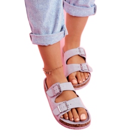 EVE Damenhausschuhe aus Kork mit Schnallen Grau Si Senor 2