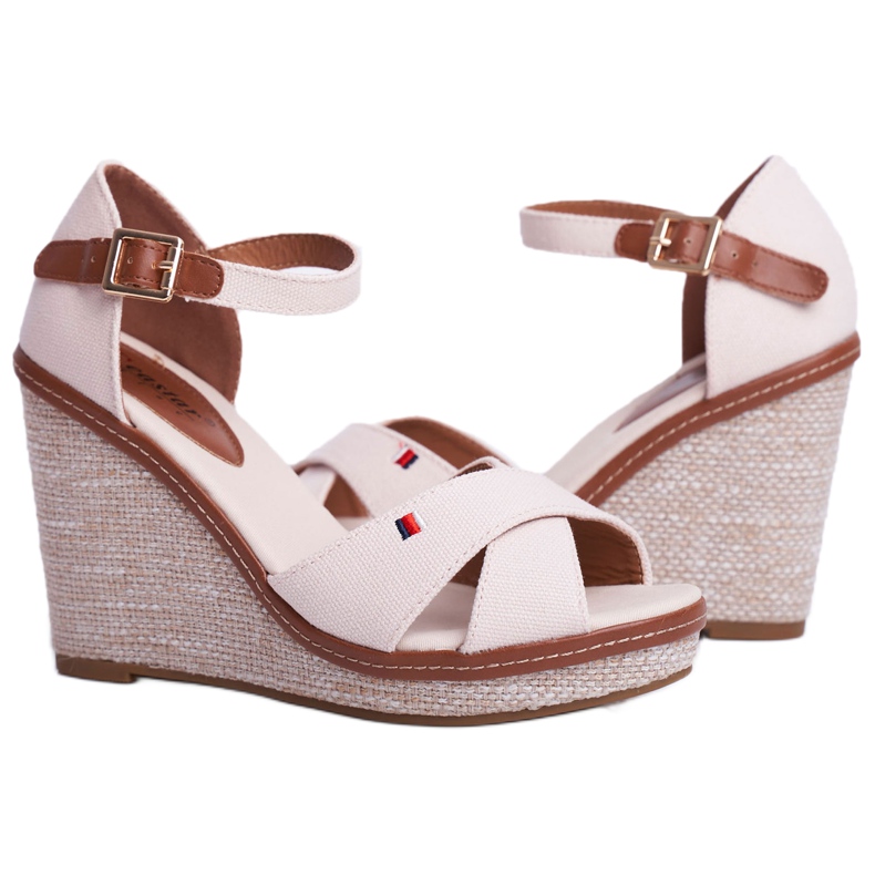 SEA Damen Sandalen mit Keilabsatz Beige LaMane 4