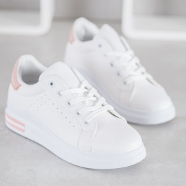 RTX WALK Stylische Sneakers aus Öko-Leder weiß rosa 2