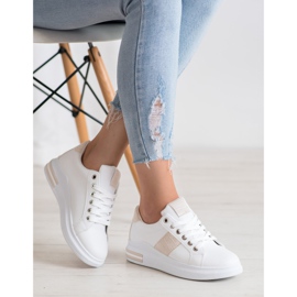 RTX WALK Sneakers mit beigen Einsätzen weiß rosa 1