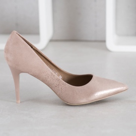 SHELOVET Stylische Beige Heels 2