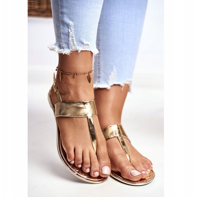 Lu Boo | Nora II-GAT Sandalen mit Goldspiegel golden 2