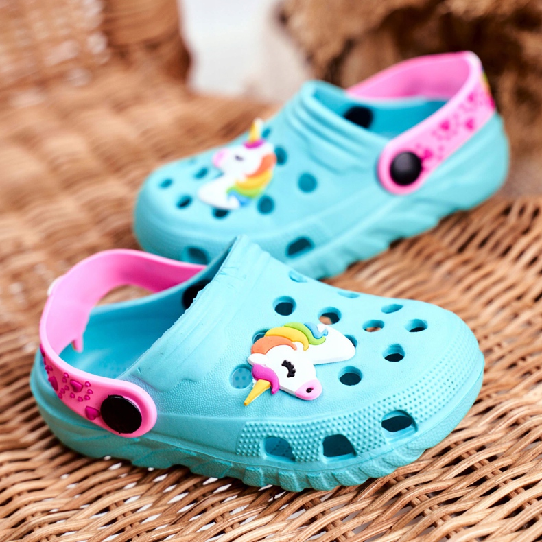 Bona Kinderhausschuhe Foam Crocs Blue Unicorn Lily violett blau 2