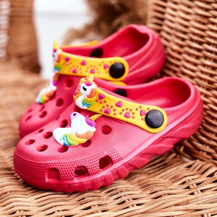 PB2 Kinderhausschuhe Foam Crocs Pink Unicorn Lily rosa gelb 1