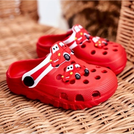 PB2 Kinderhausschuhe Schaumstoff Crocs Red Cars Bruno rot 1