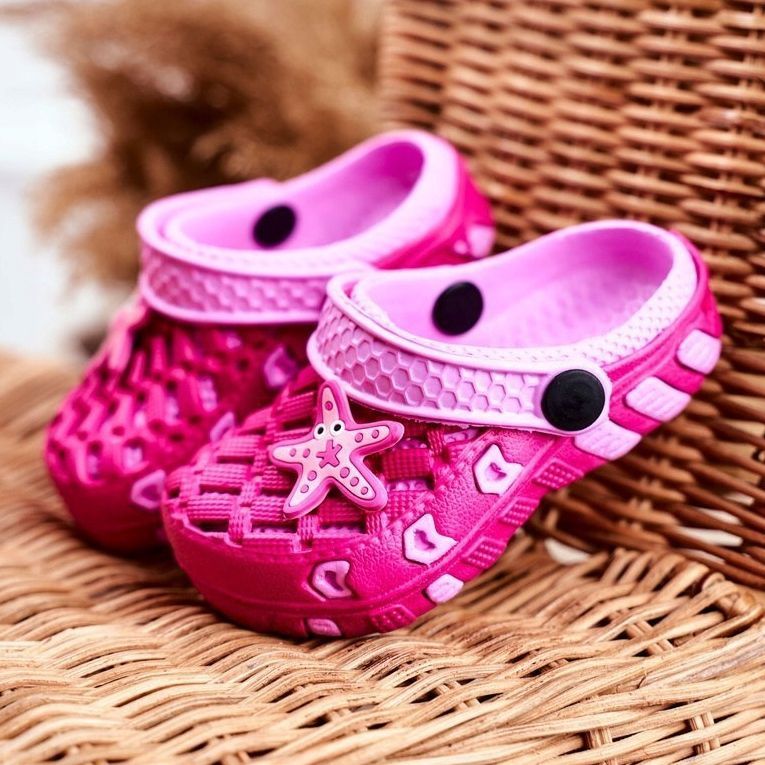 Kinderhausschuhe Schaumstoff Crocs Rosa Seestern Susan 1