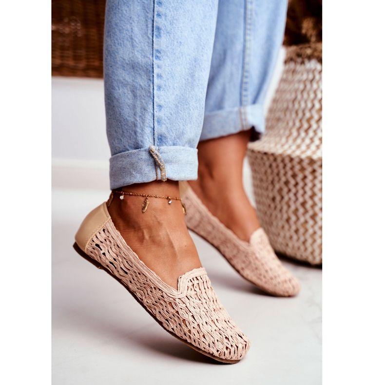 Damen Ballerinas Lu Boo geflochten Beige 4Ever 2