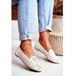 Damen Ballerinas Lu Boo Geflochten Weiß 4Ever 1