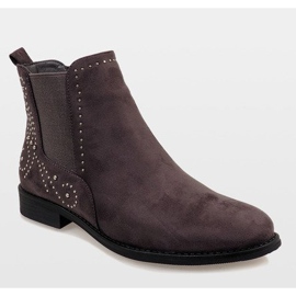 Graue isolierte Wildlederstiefel 6333-2 1