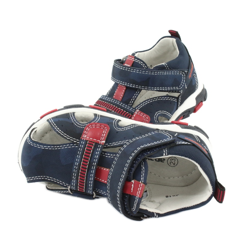Apawwa Kindersandalen mit Klettverschluss Navy Goreno rot marineblau 4