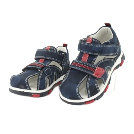 Apawwa Kindersandalen mit Klettverschluss Navy Goreno rot marineblau 2