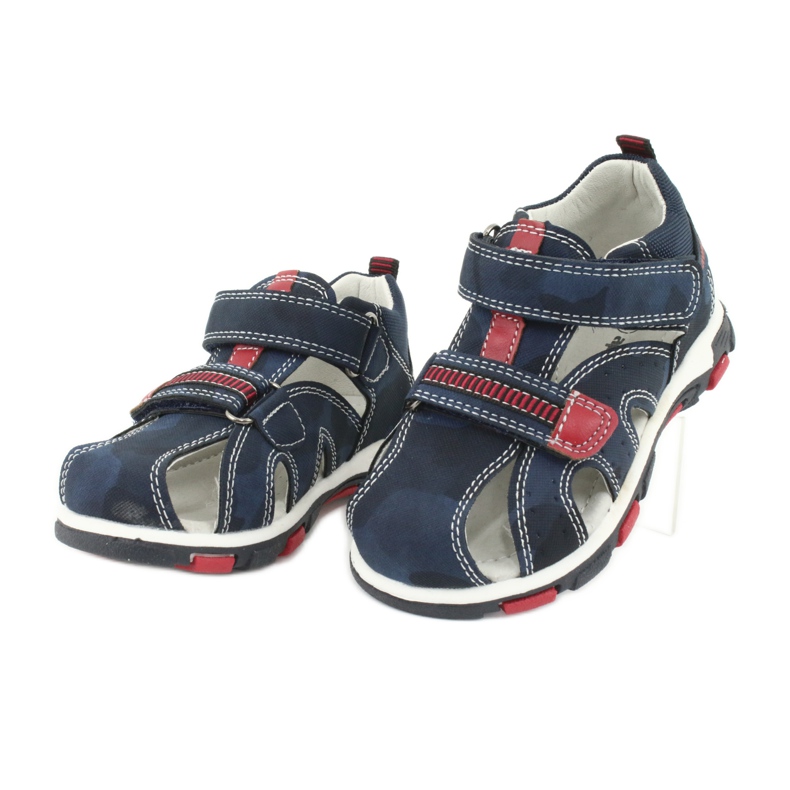Apawwa Kindersandalen mit Klettverschluss Navy Goreno rot marineblau 2