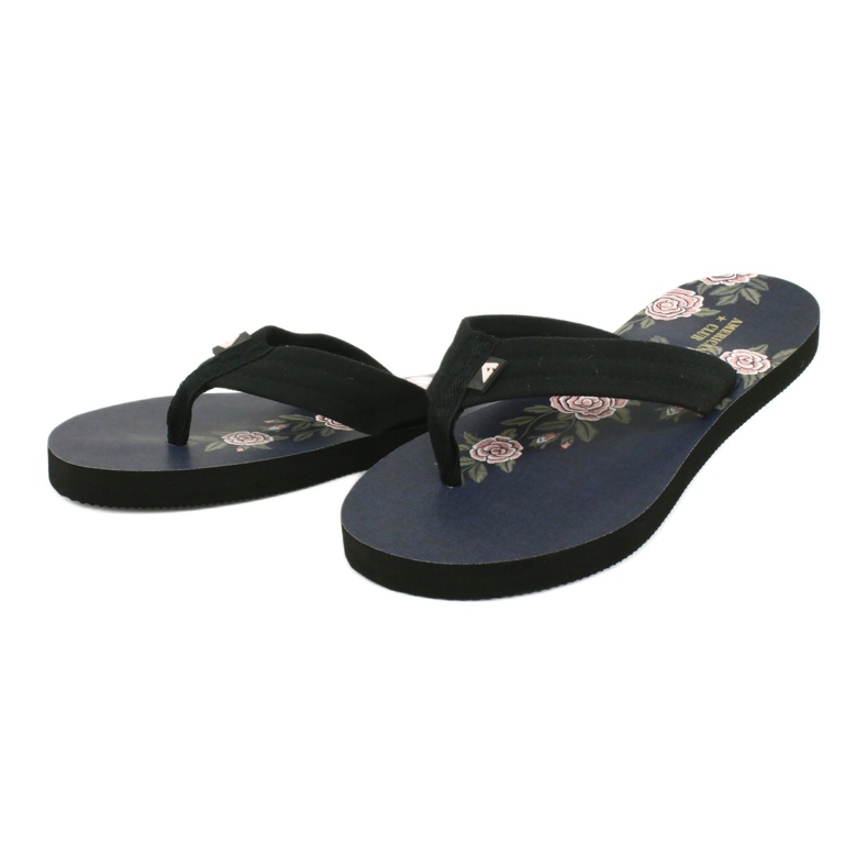 American Club Amerikanische Damen-Schaum-Flip-Flops JP04 schwarz rosa 1