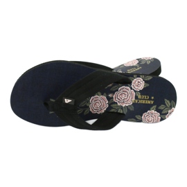 American Club Amerikanische Damen-Schaum-Flip-Flops JP04 schwarz rosa 2