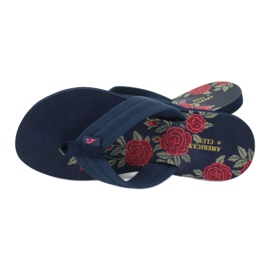 American Club Amerikanische Damen-Schaum-Flip-Flops JP04 rot marineblau 2