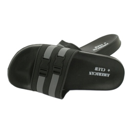 American Club Amerikanische NH16-Slipper mit zwei Streifen schwarz grau 2