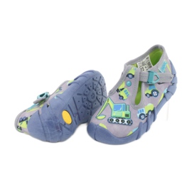 Befado Kinderschuhe 110P371 blau grau grün gelb 3