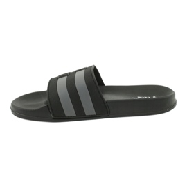 American Club American NH15 Herren-Slipper mit zwei Streifen schwarz grau 1