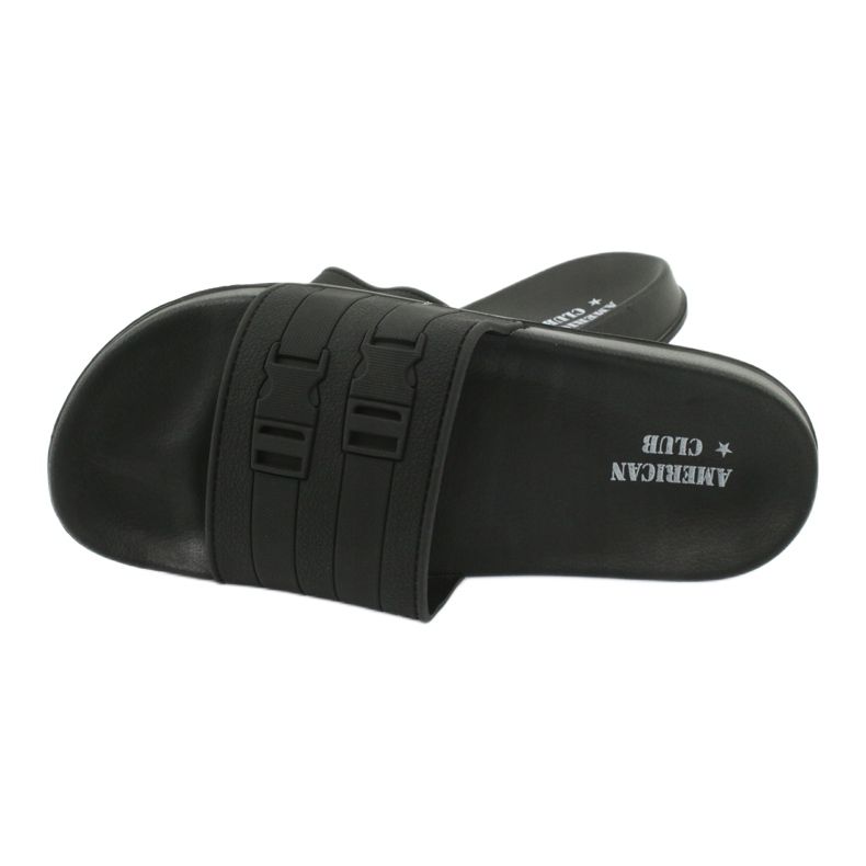 American Club American NH15 Herren-Slipper mit zwei Streifen schwarz 3