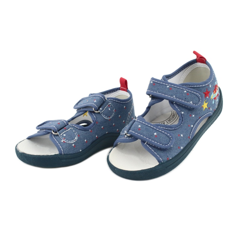 American Club Amerikanische Sandalen Kinderschuhe Lederdecksohle TEN28 rot blau gelb 2