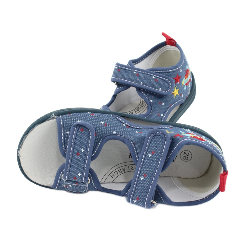 American Club Amerikanische Sandalen Kinderschuhe Lederdecksohle TEN28 rot blau gelb 4