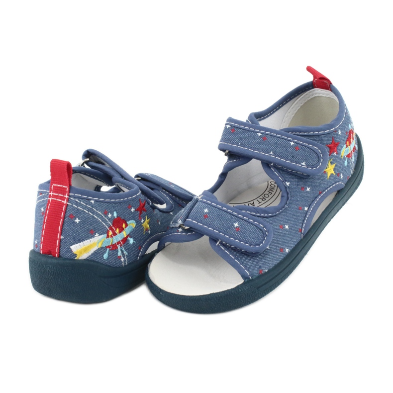 American Club Amerikanische Sandalen Kinderschuhe Lederdecksohle TEN28 rot blau gelb 3
