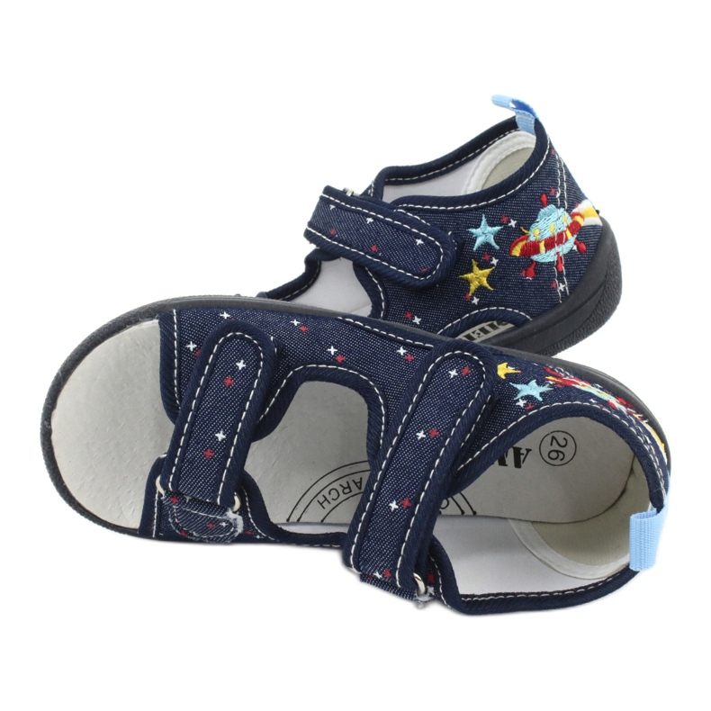 American Club Amerikanische Sandalen Kinderschuhe Lederdecksohle TEN28 navy blau 4