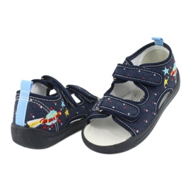 American Club Amerikanische Sandalen Kinderschuhe Lederdecksohle TEN28 marineblau 3